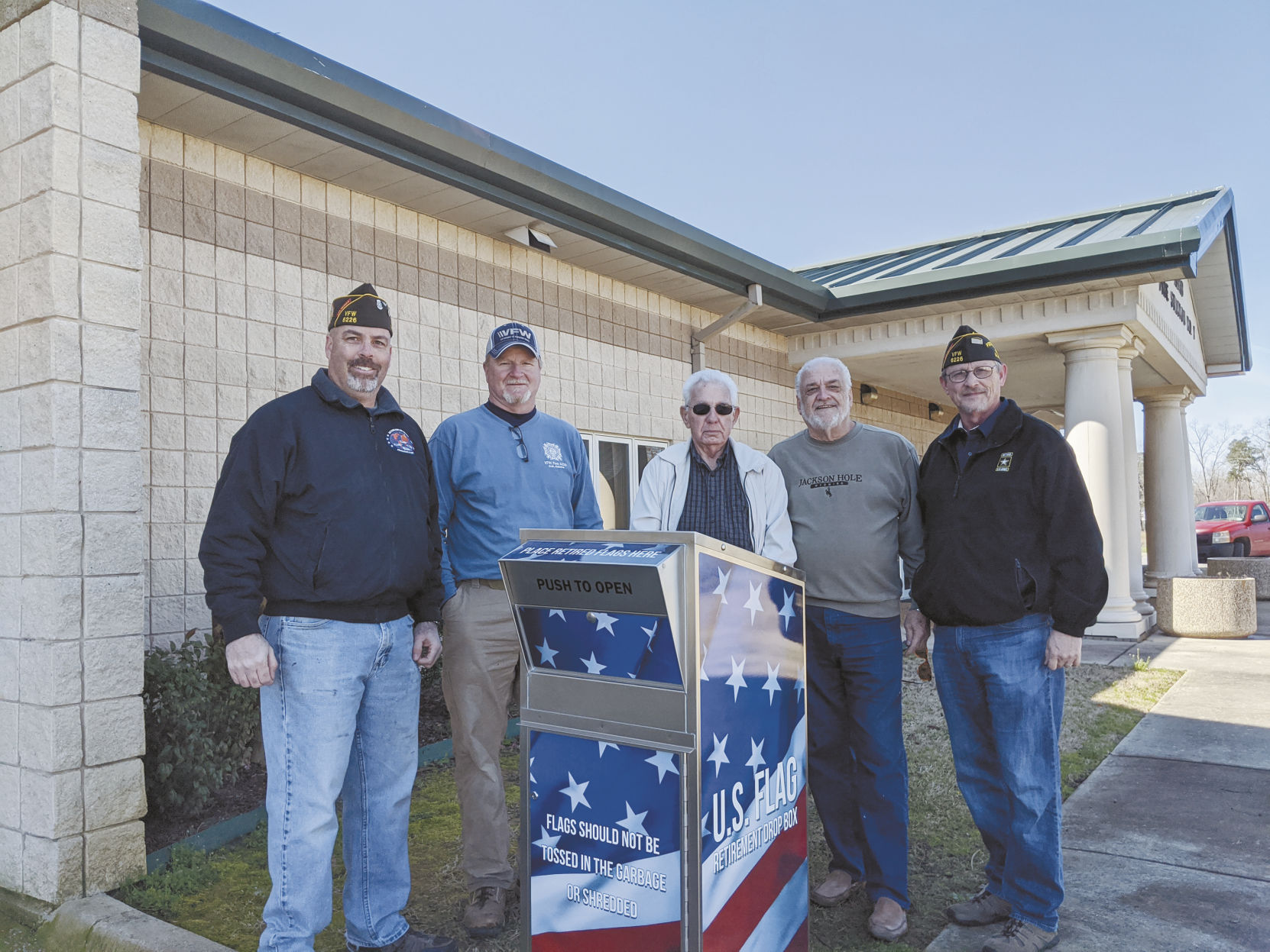 Retired flag drop off